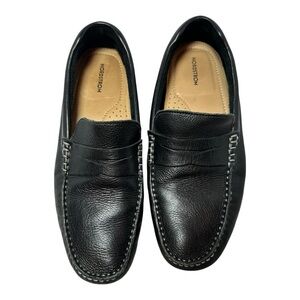 Nordstrom Men's Black Leather Driving Loafer Moccasin Shoes Preppy Work Size 10M